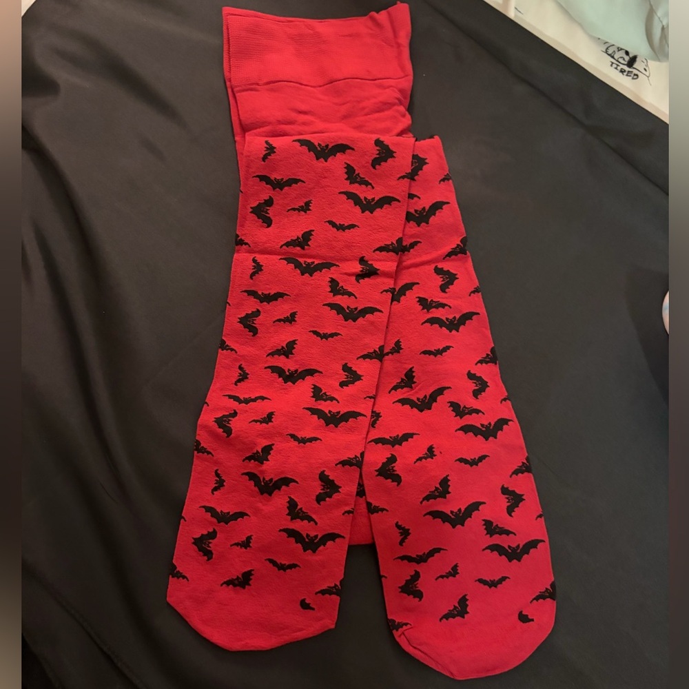 Red Bat-Print Women's tights